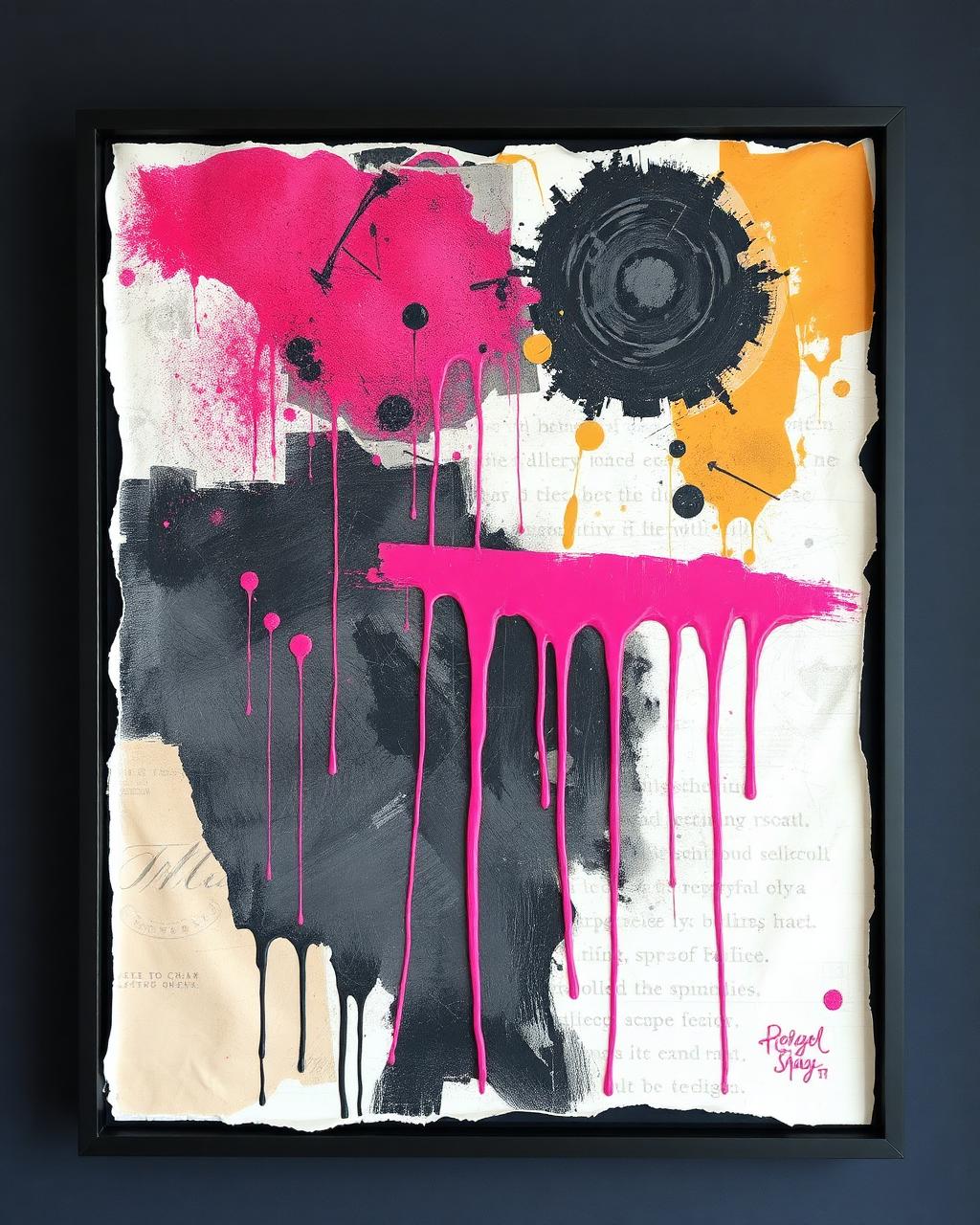 Redacted Romance — Mixed media: aerosol, oil glaze and salvaged paper